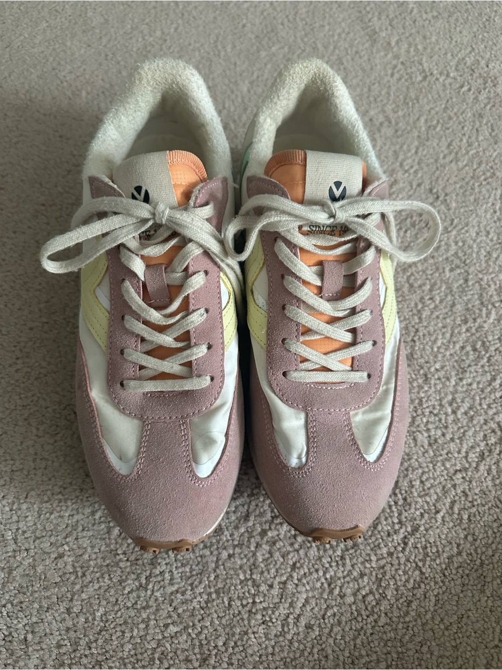 Victoria Women’s Pastel Sneakers - Pink, Yellow, Peach